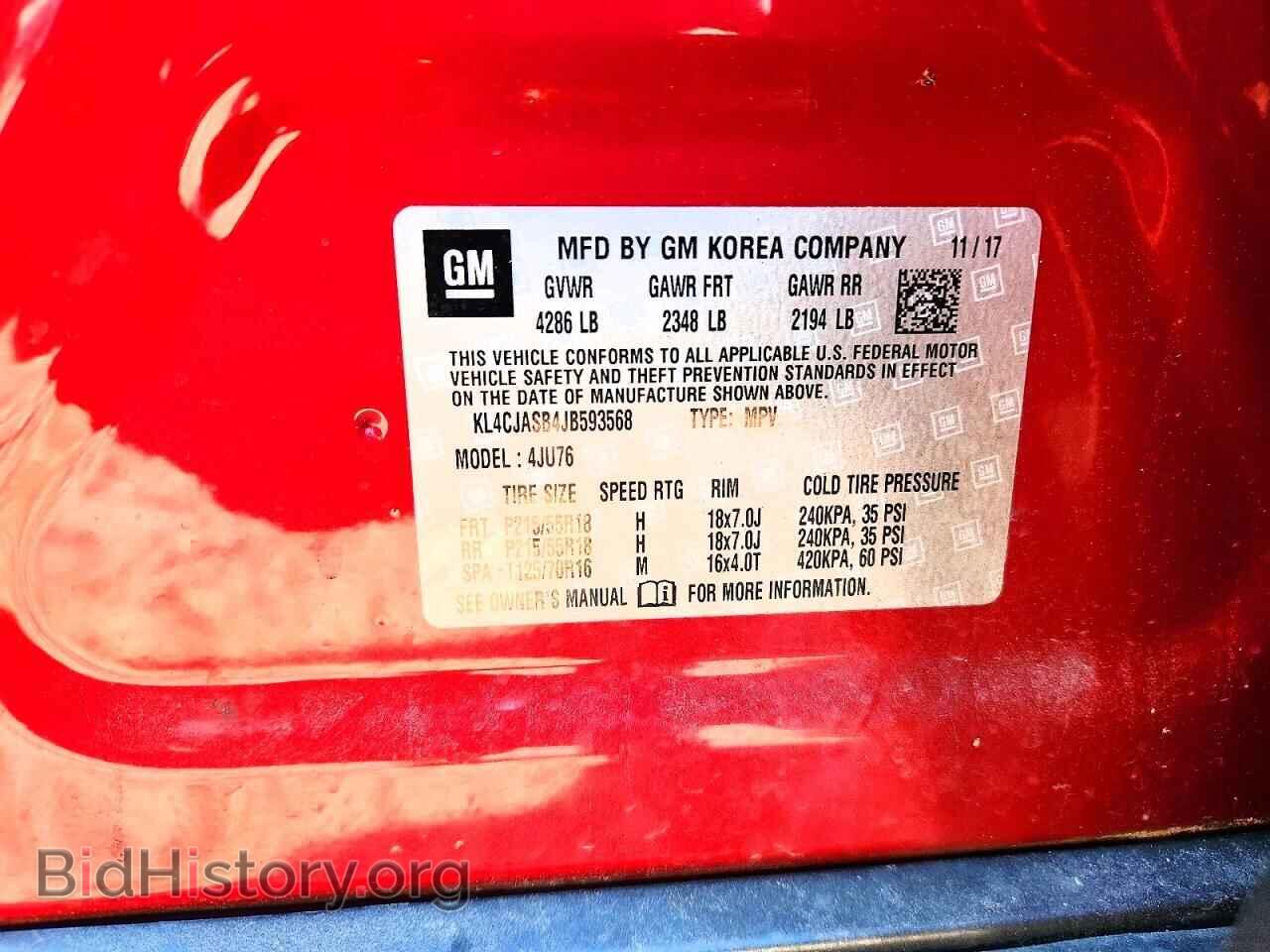2018 BUICK ENCORE - VIN: KL4CJASB4JB593568 - Photo 13
