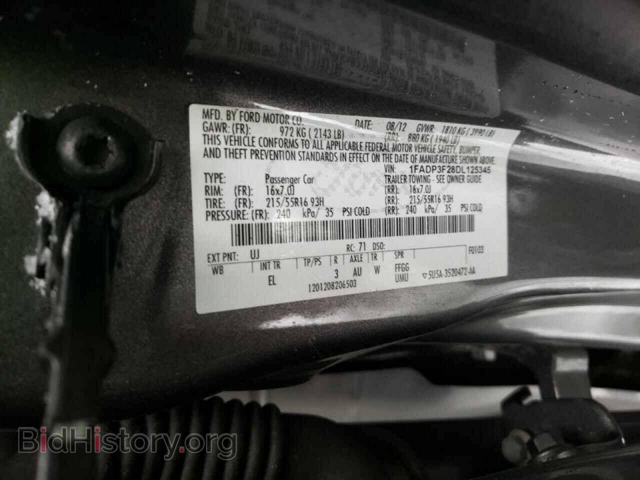 2013 FORD FOCUS - VIN: 1FADP3F28DL125345 - Фото 10
