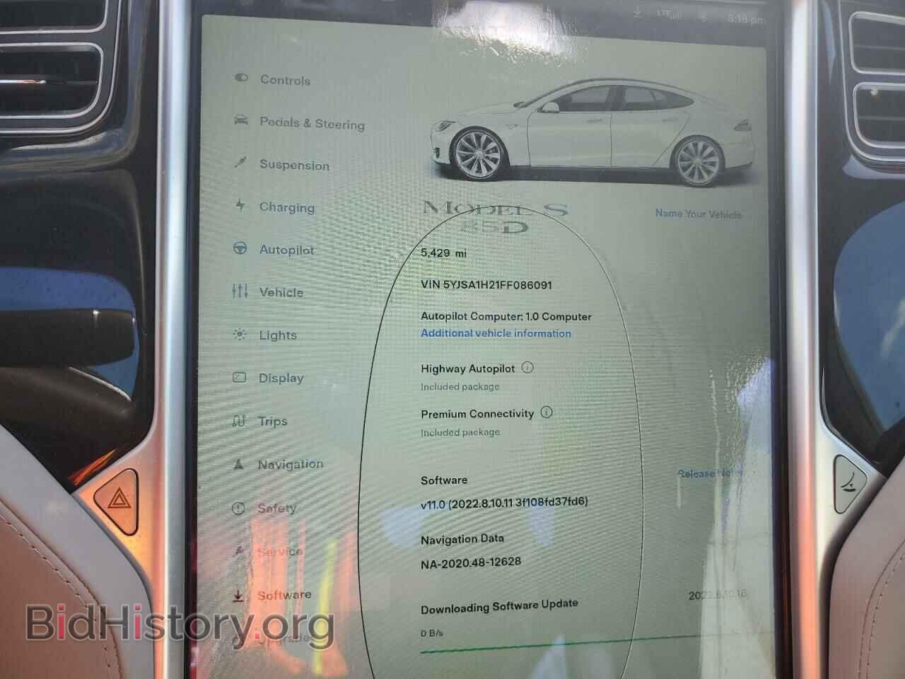2015 TESLA MODEL S - VIN: 5YJSA1H21FF086091 - Фото 9
