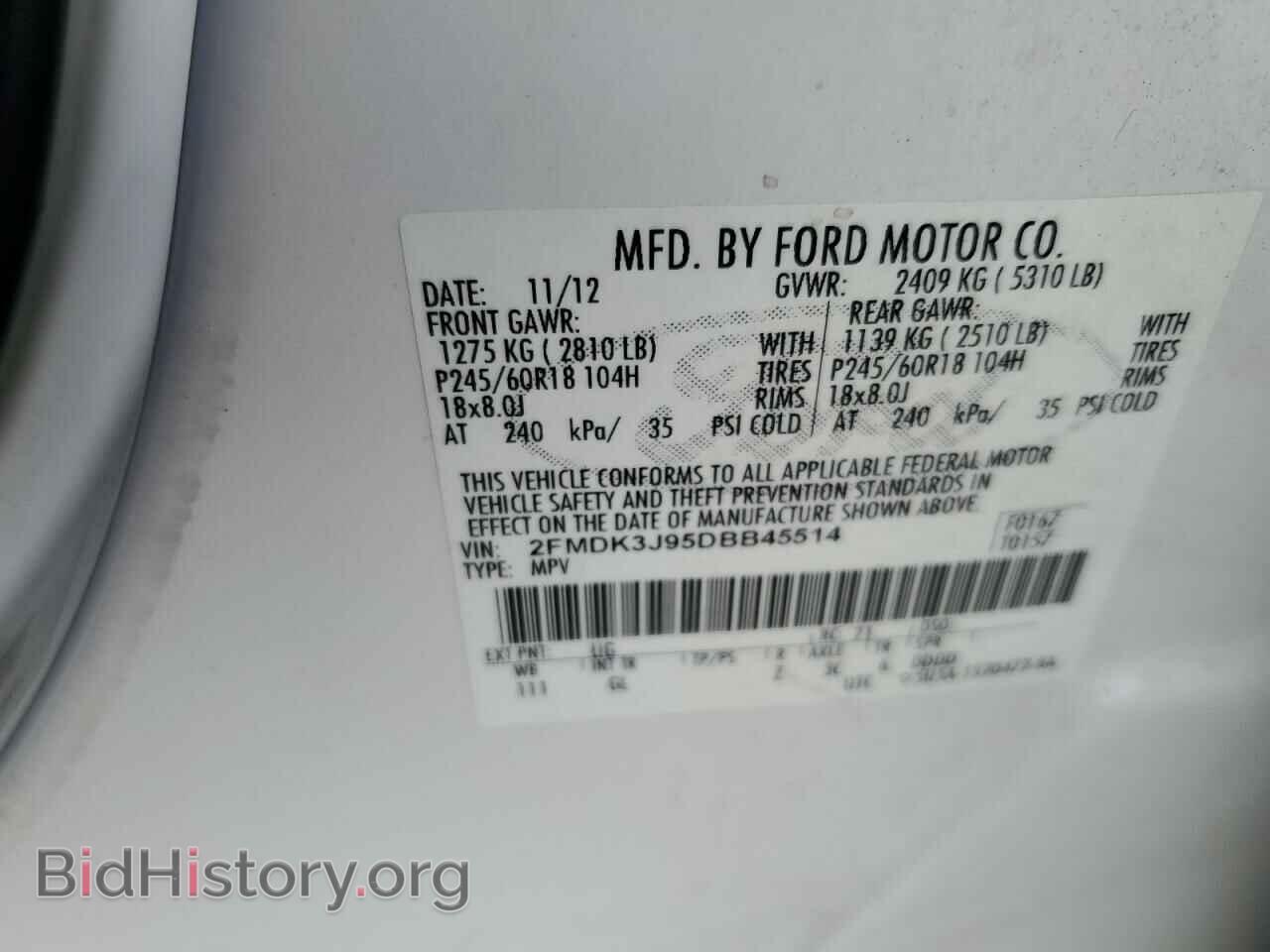 2013 FORD EDGE - VIN: 2FMDK3J95DBB45514 - Photo 13