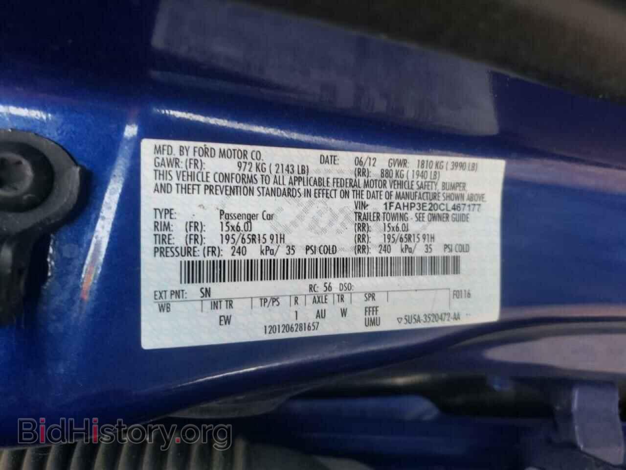 2012 FORD FOCUS - VIN: 1FAHP3E20CL467177 - Фото 10
