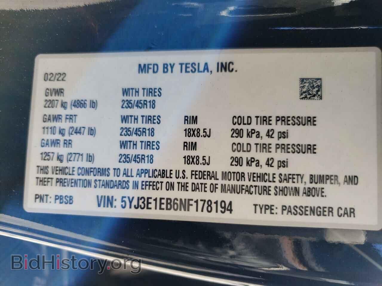 2022 TESLA MODEL 3 - VIN: 5YJ3E1EB6NF178194 - Photo 13