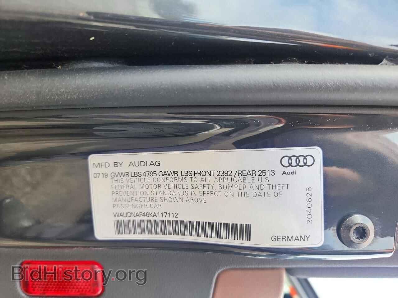 2019 AUDI A4 - VIN: WAUDNAF46KA117112 - Photo 13
