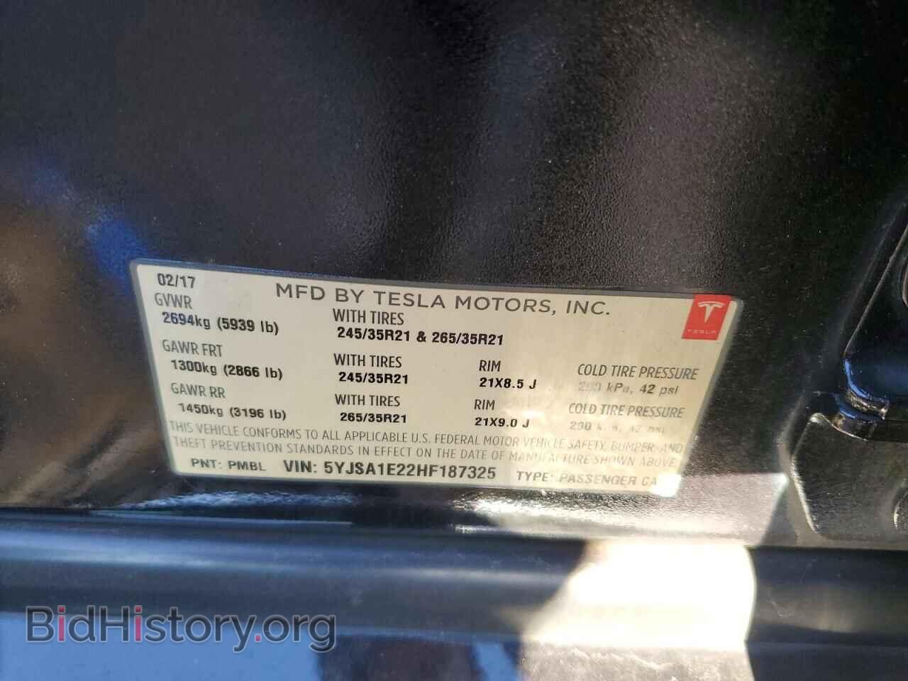 2017 TESLA MODEL S - VIN: 5YJSA1E22HF187325 - Photo 12