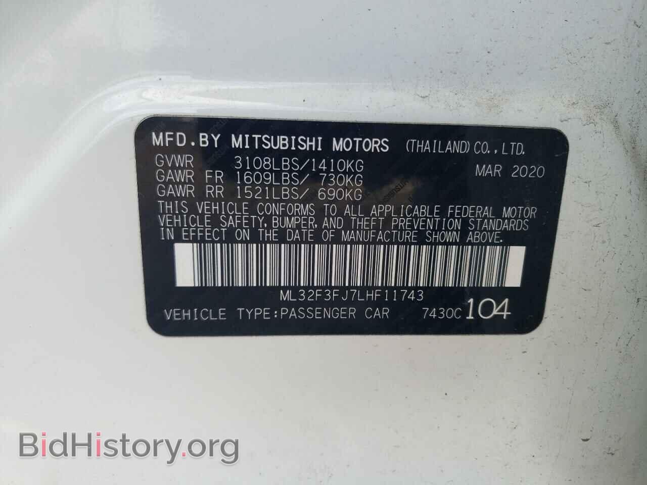 2020 MITSUBISHI MIRAGE - VIN: ML32F3FJ7LHF11743 - Фото 12