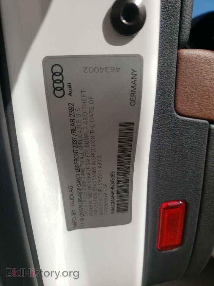 2017 AUDI A4 - VIN: WAUGMAF46HN049069 - Фото 10