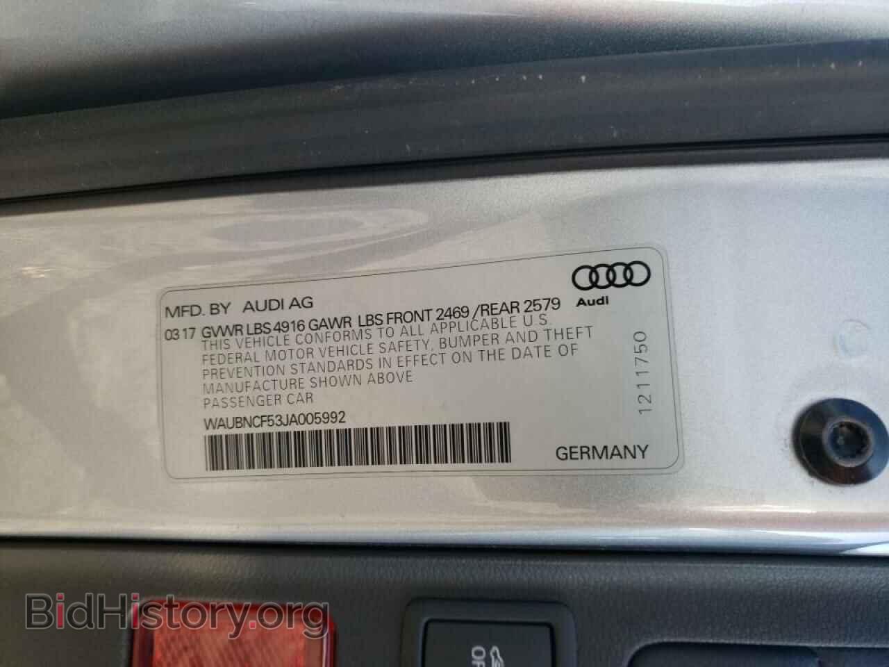 2018 AUDI A5 - VIN: WAUBNCF53JA005992 - Фото 10