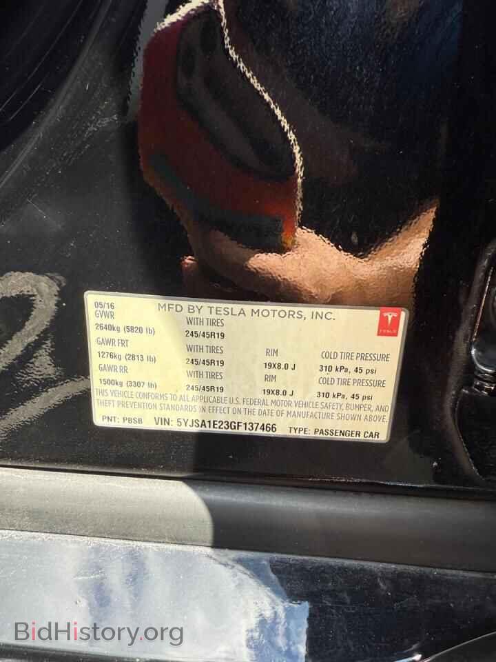 2016 TESLA MODEL S - VIN: 5YJSA1E23GF137466 - Фото 10
