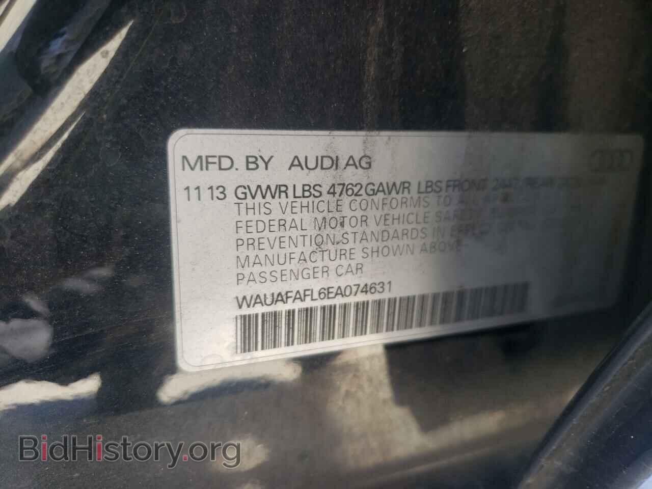 2014 AUDI A4 - VIN: WAUAFAFL6EA074631 - Фото 10