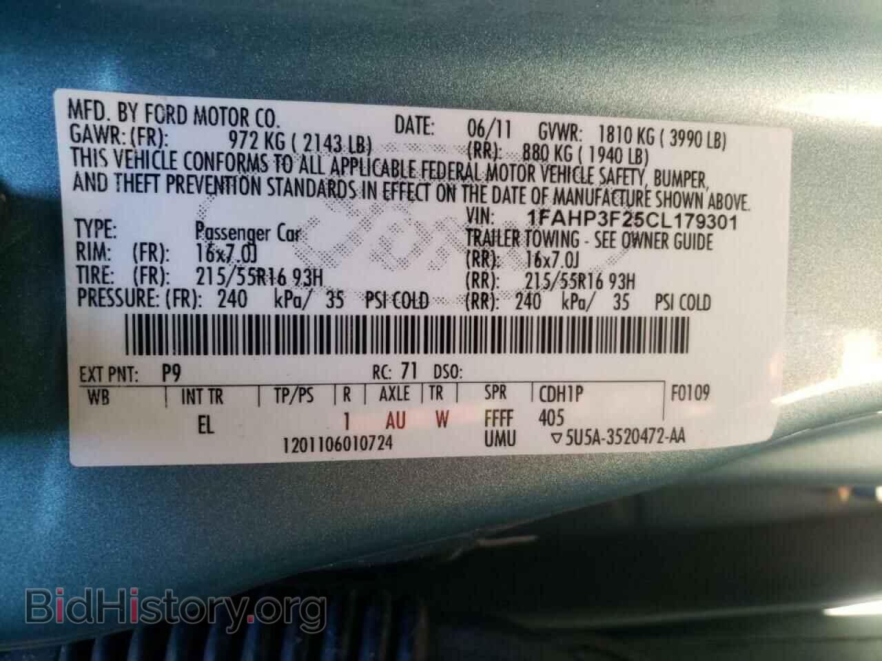 2012 FORD FOCUS - VIN: 1FAHP3F25CL179301 - Фото 10