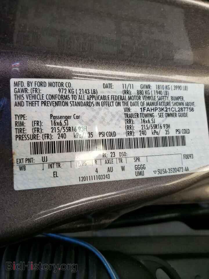 2012 FORD FOCUS - VIN: 1FAHP3K21CL287758 - Фото 10