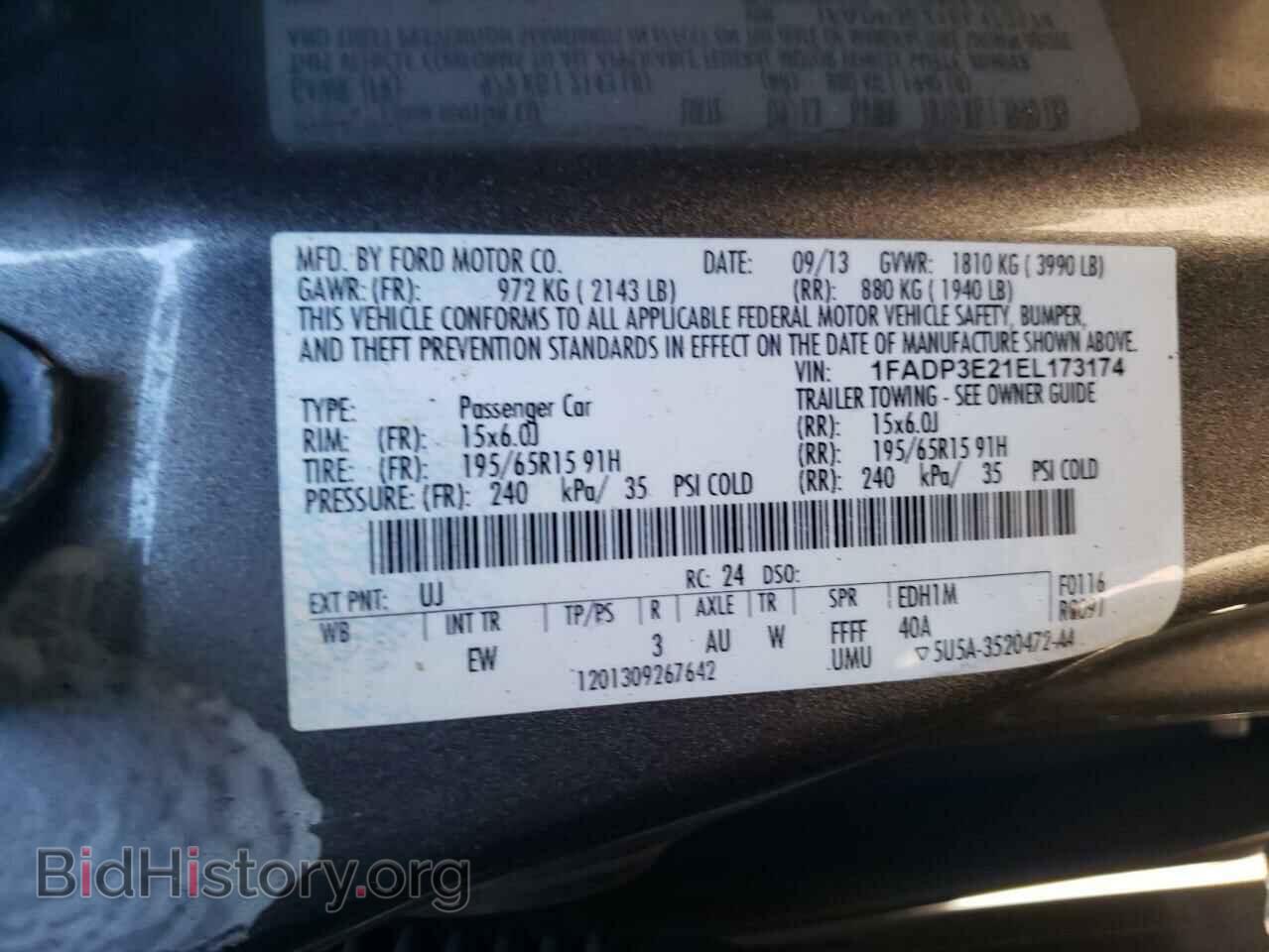 2014 FORD FOCUS - VIN: 1FADP3E21EL173174 - Фото 12