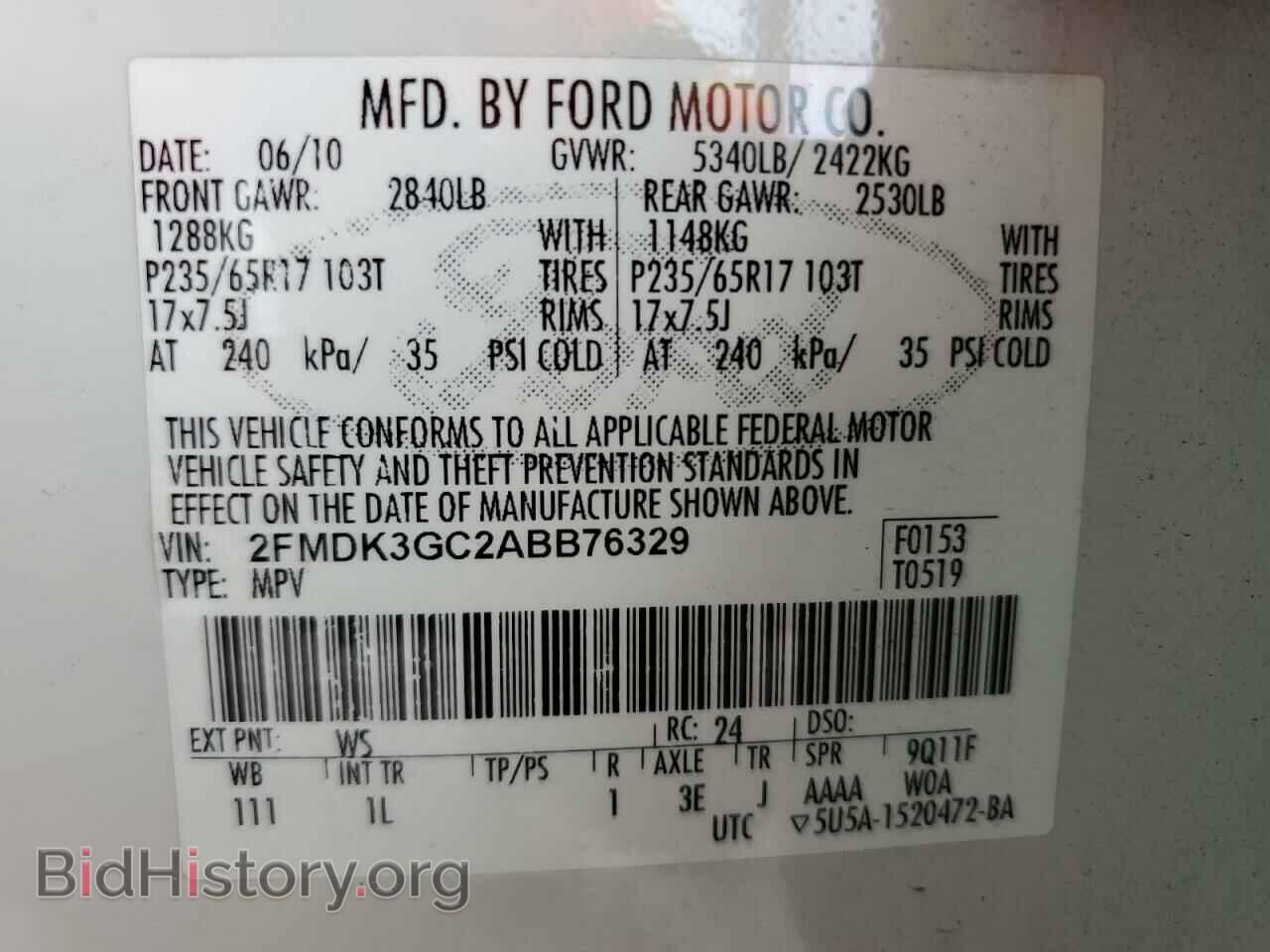2010 FORD EDGE - VIN: 2FMDK3GC2ABB76329 - Фото 13