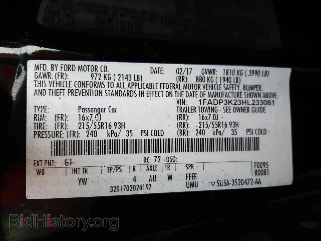 2017 FORD FOCUS - VIN: 1FADP3K23HL233061 - Фото 12