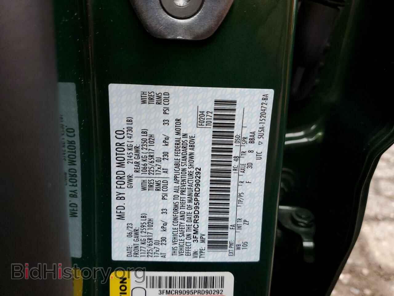 2023 FORD BRONCO - VIN: 3FMCR9D95PRD90292 - Фото 13