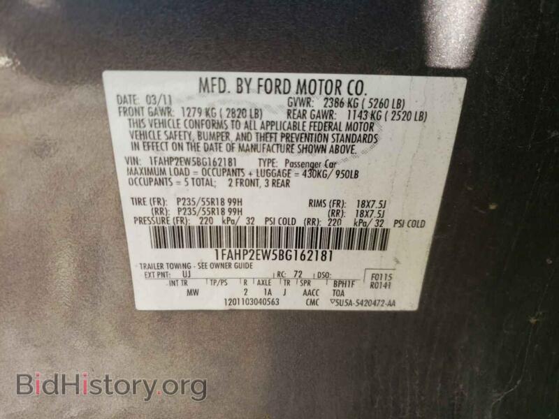 2011 Ford TAURUS (VIN 1FAHP2EW5BG162181) — photo 10 of 10