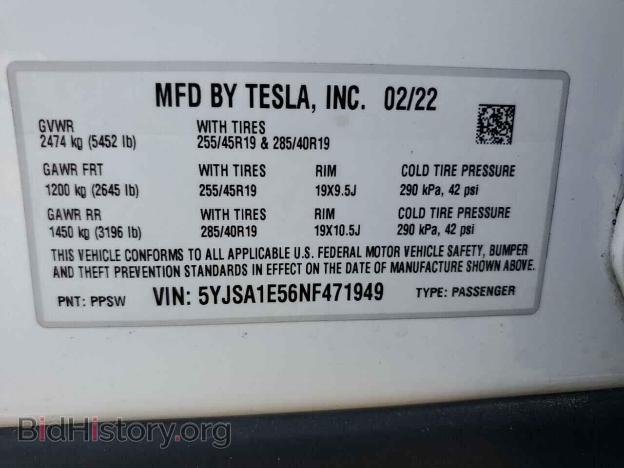2022 TESLA MODEL S - VIN: 5YJSA1E56NF471949 - Photo 13