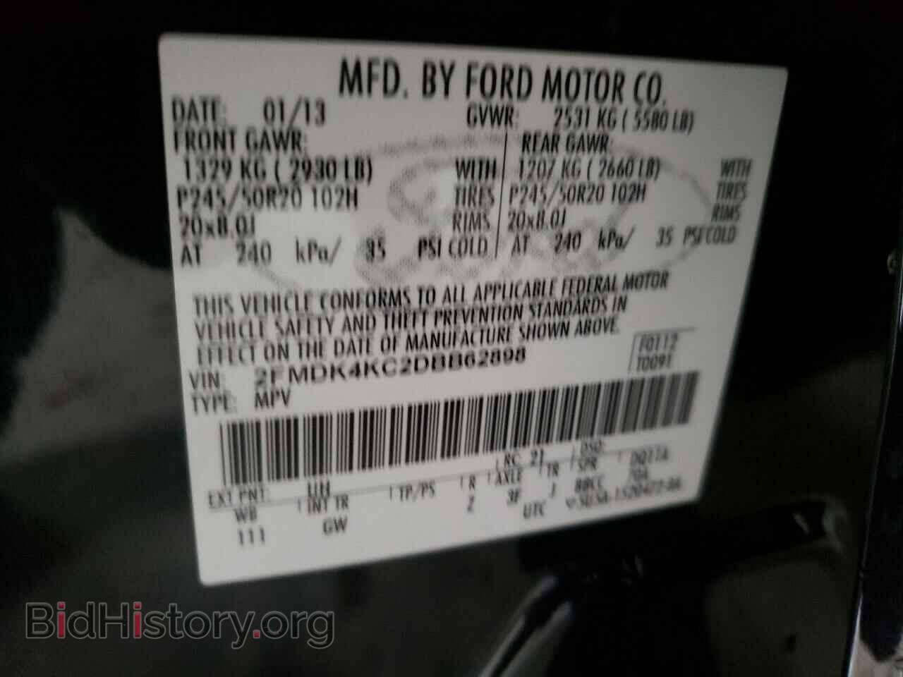 2013 FORD EDGE - VIN: 2FMDK4KC2DBB62898 - Photo 10