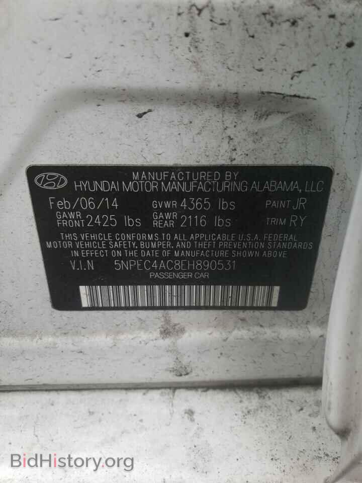 2014 HYUNDAI SONATA - VIN: 5NPEC4AC8EH890531 - Фото 10
