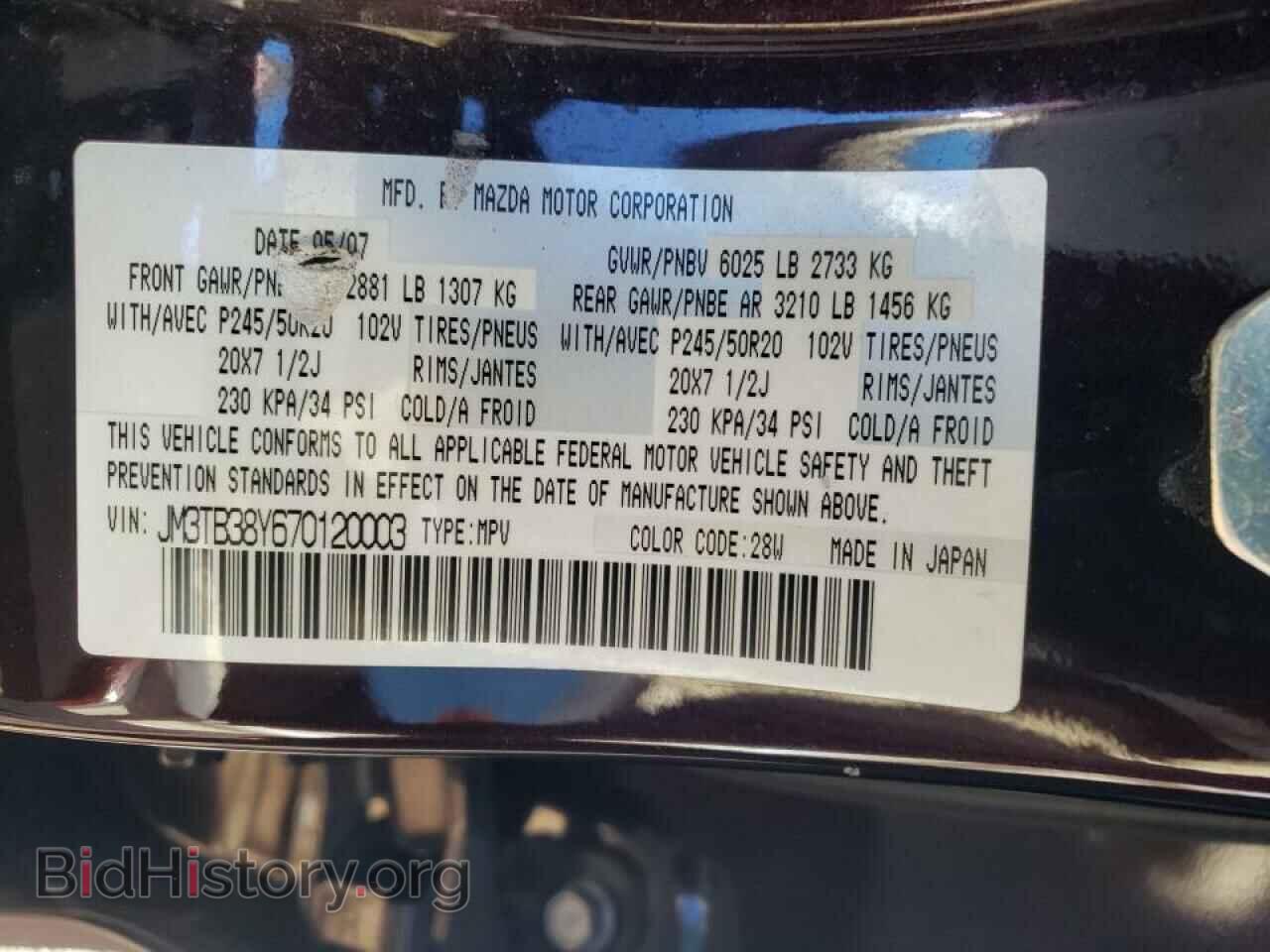2007 MAZDA CX-9 - VIN: JM3TB38Y670120003 - Фото 10