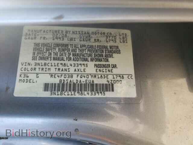 2008 NISSAN VERSA - VIN: 3N1BC11E98L433995 - Фото 10