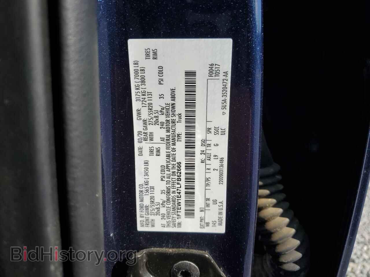 2020 FORD All Models - VIN: 1FTEW1E47LFB62666 - Photo 12