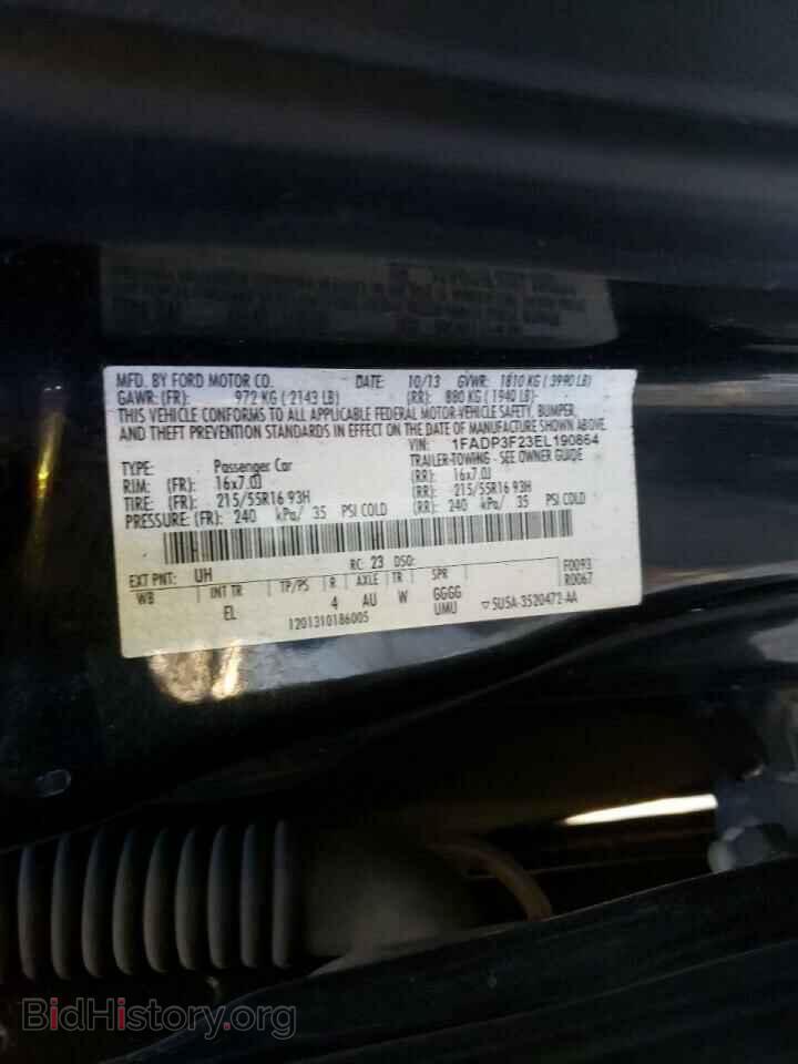 2014 FORD FOCUS - VIN: 1FADP3F23EL190864 - Фото 10