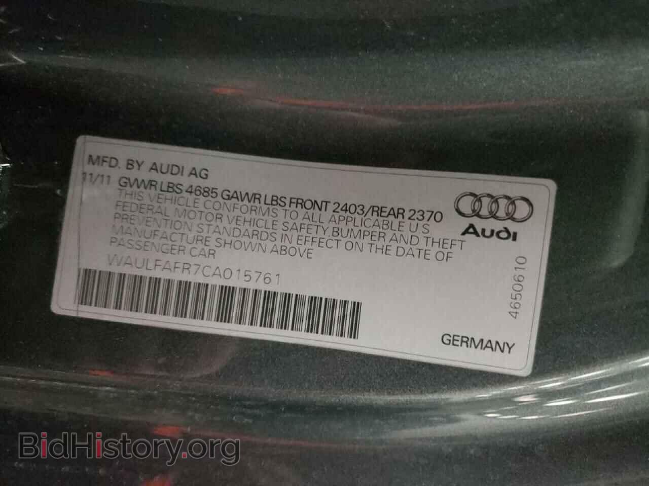 2012 AUDI A5 - VIN: WAULFAFR7CA015761 - Photo 10