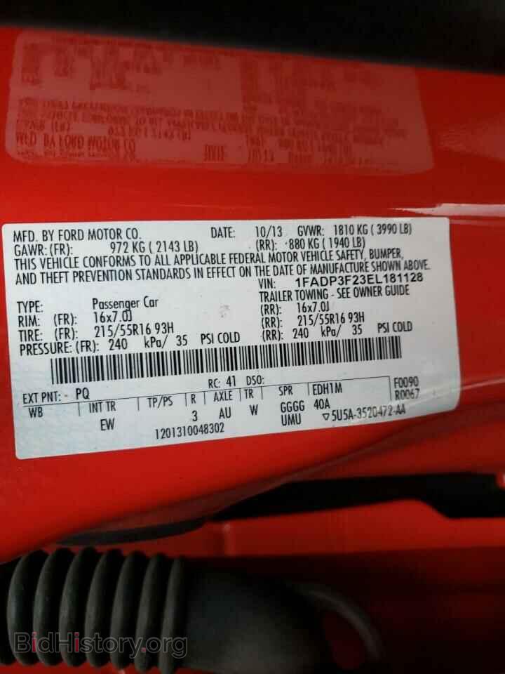 2014 FORD FOCUS - VIN: 1FADP3F23EL181128 - Фото 10