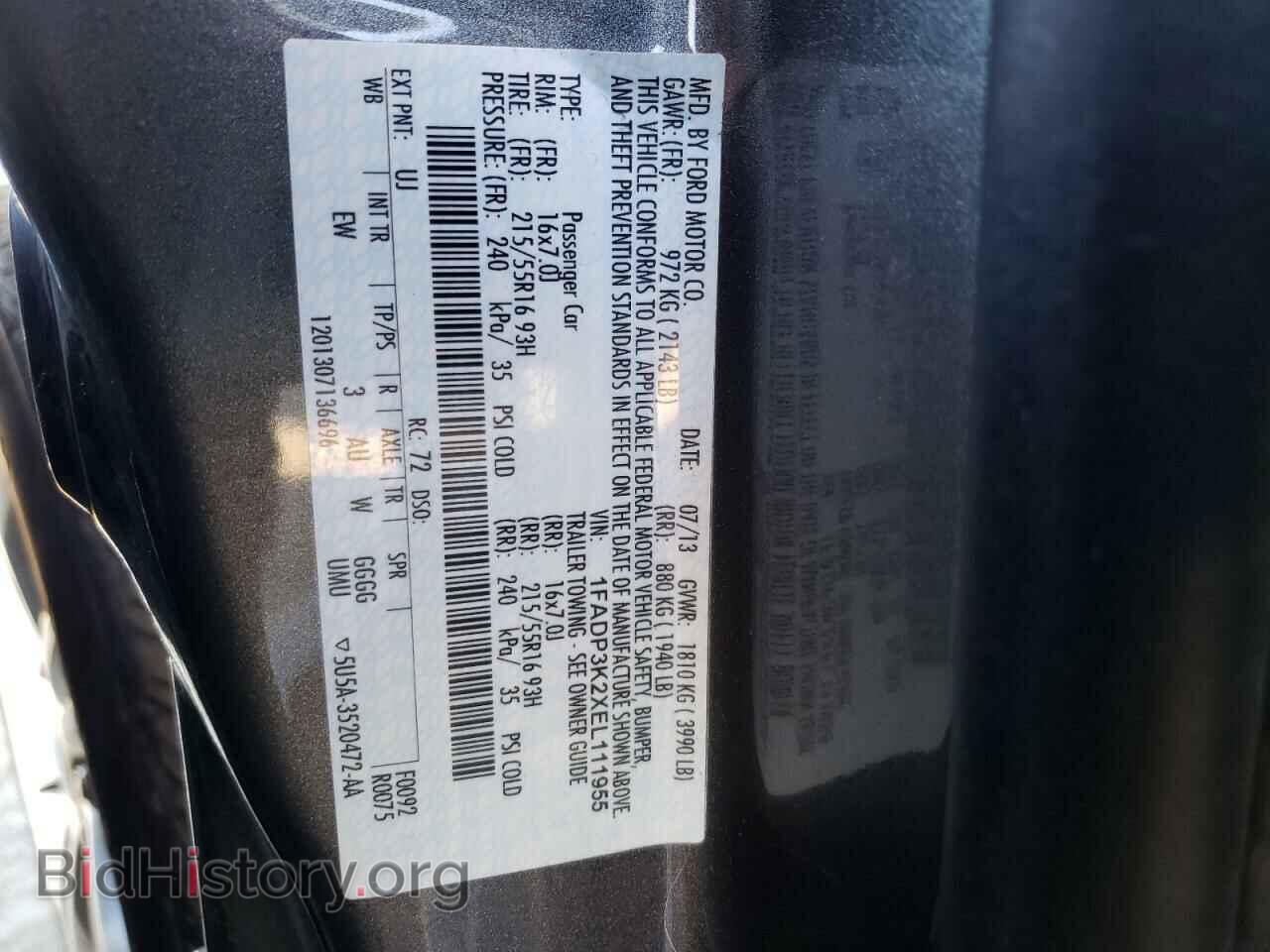 2014 FORD FOCUS - VIN: 1FADP3K2XEL111955 - Фото 10