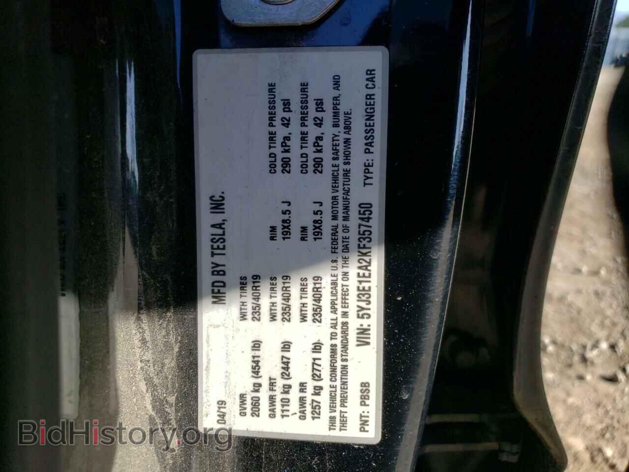 2019 TESLA MODEL 3 - VIN: 5YJ3E1EA2KF357450 - Photo 10