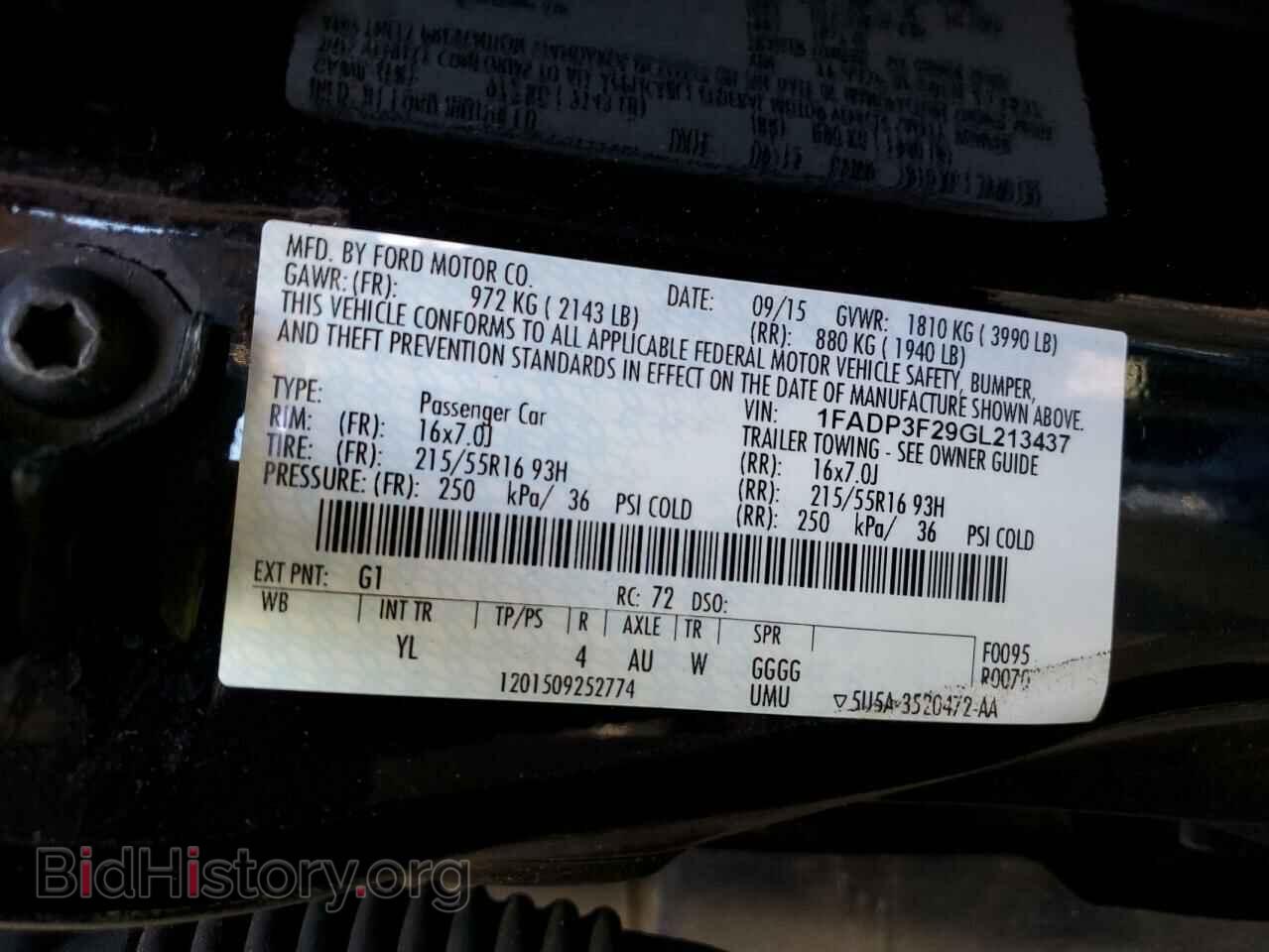 2016 FORD FOCUS - VIN: 1FADP3F29GL213437 - Фото 12