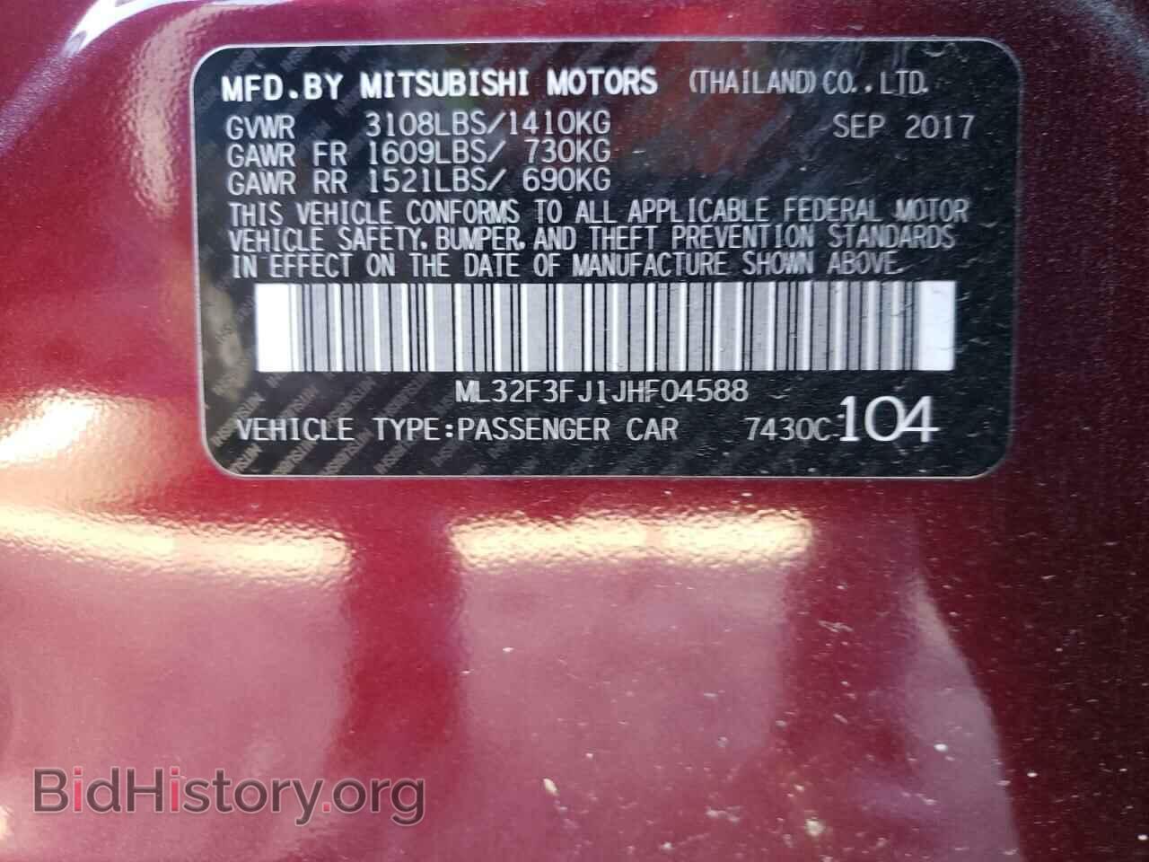 2018 MITSUBISHI MIRAGE - VIN: ML32F3FJ1JHF04588 - Фото 10
