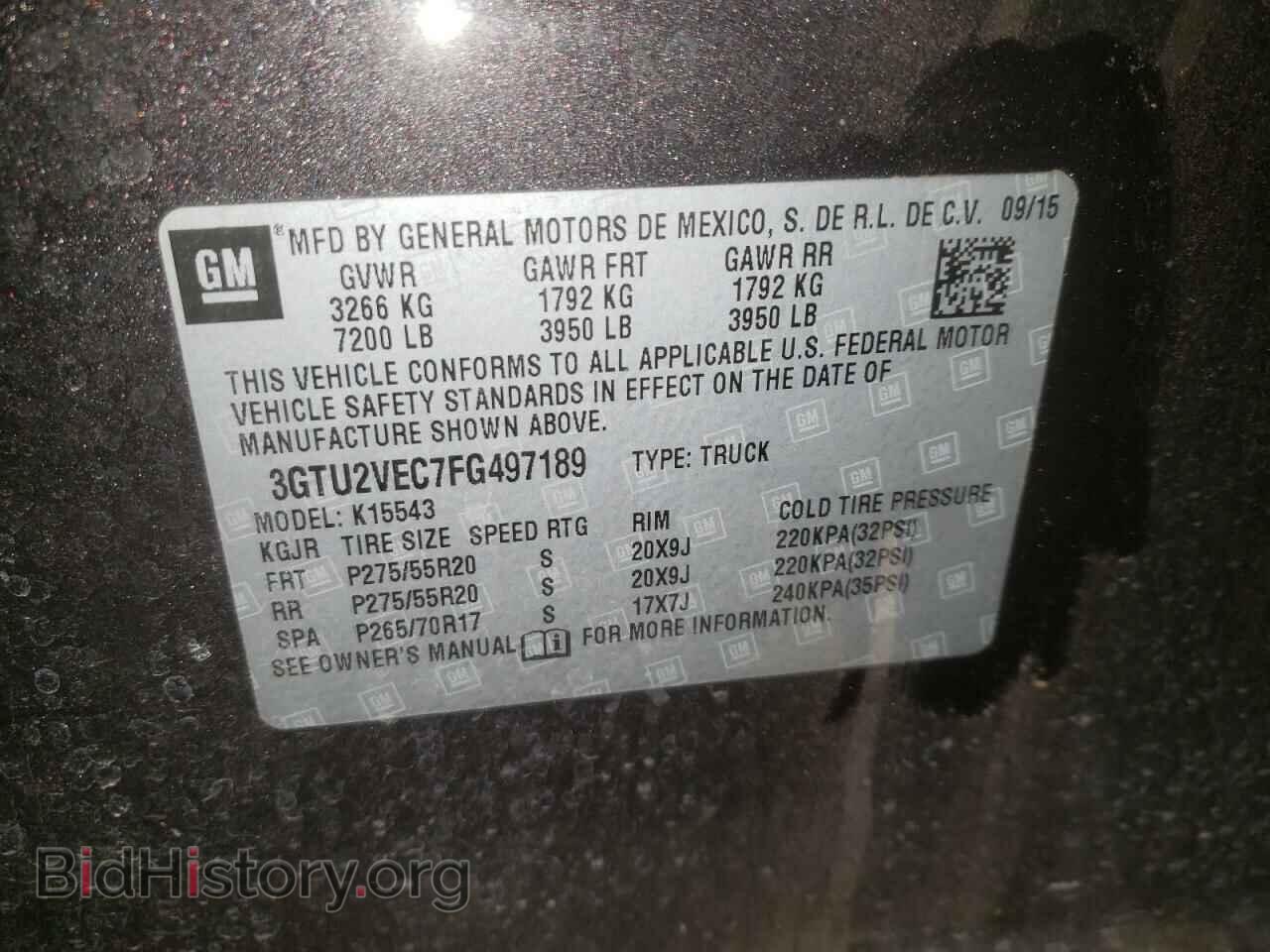 2015 GMC SIERRA - VIN: 3GTU2VEC7FG497189 - Фото 10