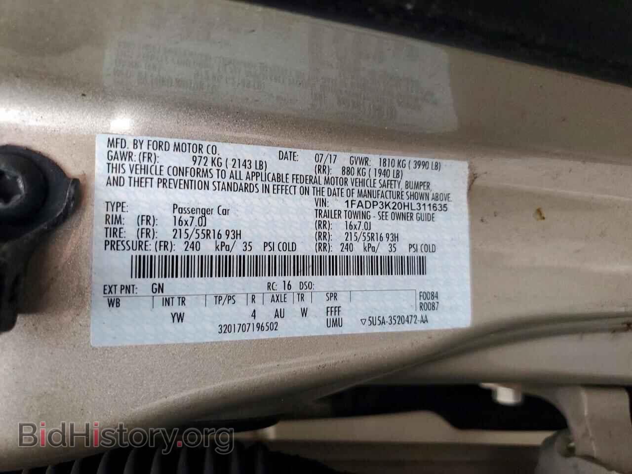 2017 FORD FOCUS - VIN: 1FADP3K20HL311635 - Фото 12