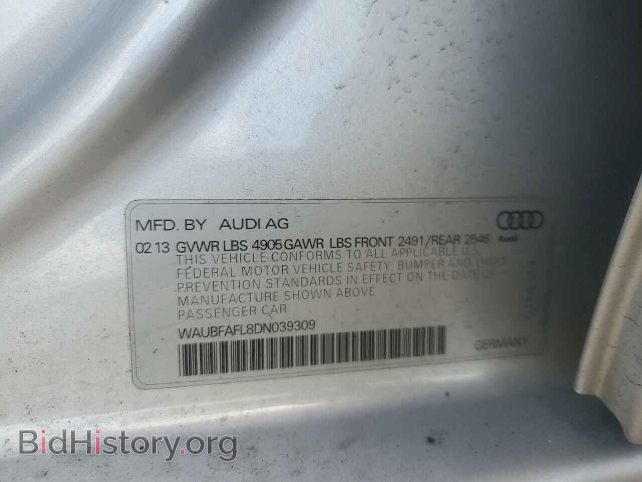2013 AUDI A4 - VIN: WAUBFAFL8DN039309 - Фото 12
