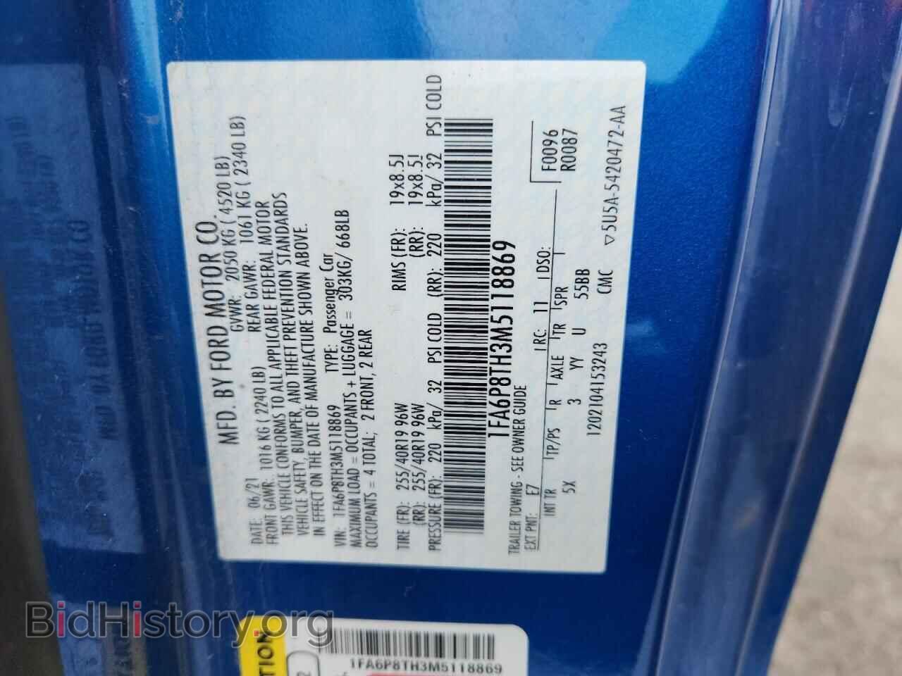 2021 FORD ALL Models - VIN: 1FA6P8TH3M5118869 - Photo 12