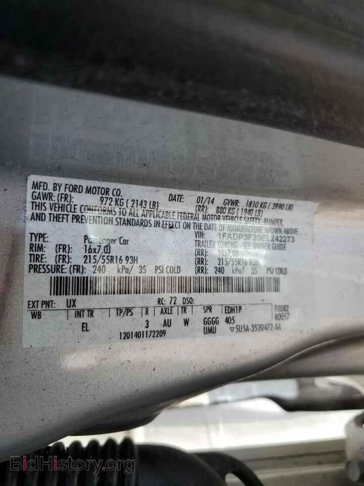 2014 FORD FOCUS - VIN: 1FADP3F20EL242273 - Фото 13