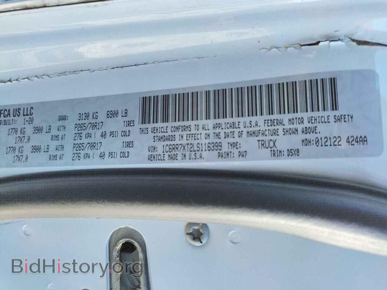 2020 RAM 1500 - VIN: 1C6RR7XT2LS116399 - Фото 10