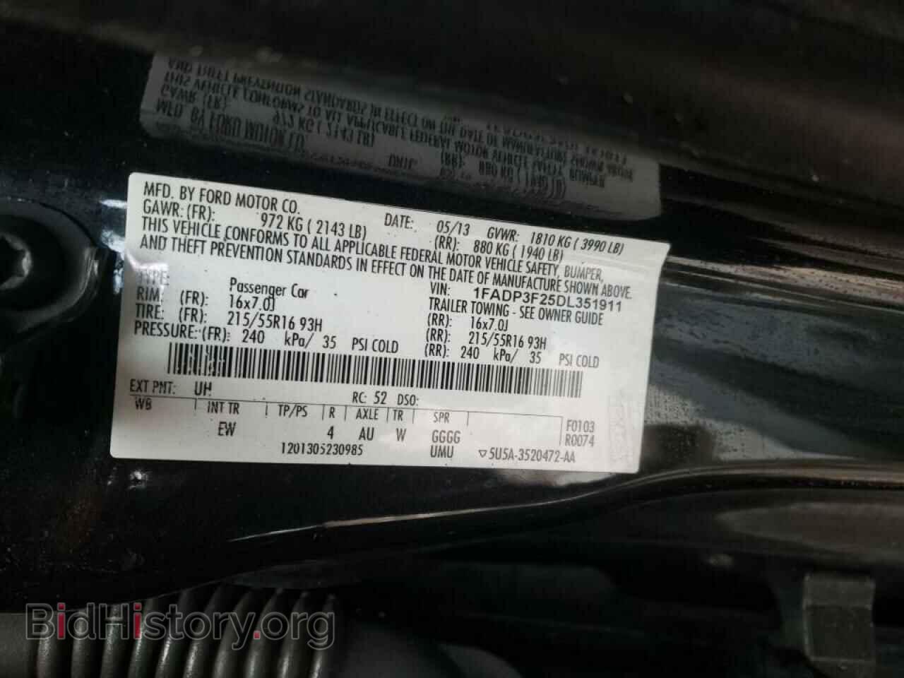 2013 FORD FOCUS - VIN: 1FADP3F25DL351911 - Photo 10