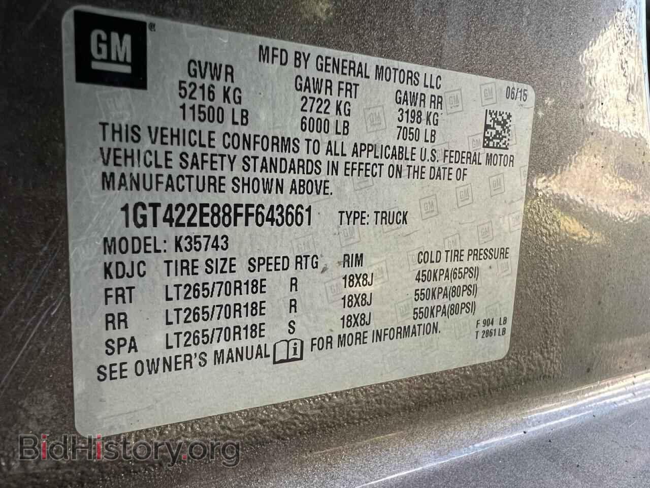 2015 GMC SIERRA - VIN: 1GT422E88FF643661 - Фото 10