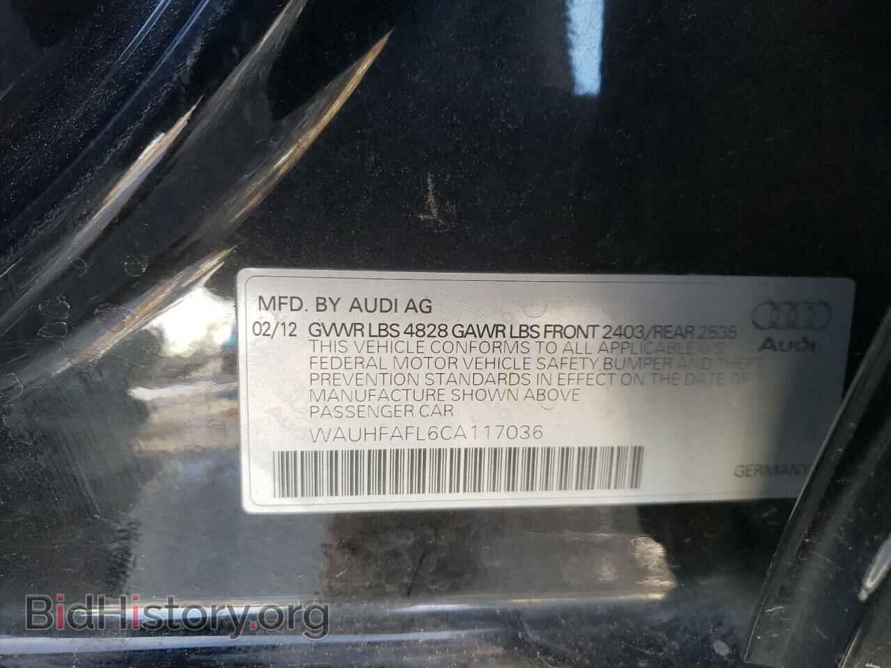 2012 AUDI A4 - VIN: WAUHFAFL6CA117036 - Фото 10