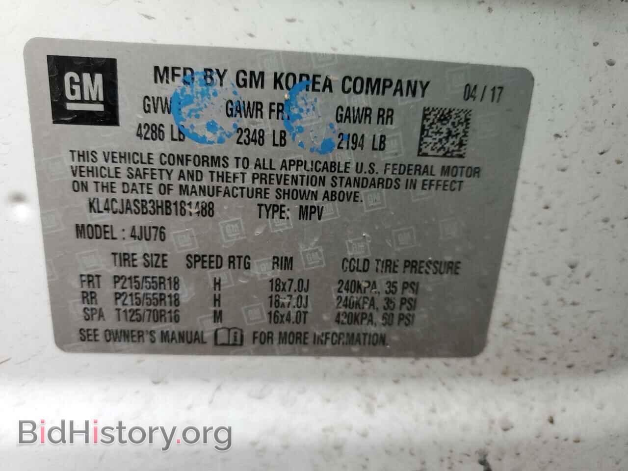 2017 BUICK ENCORE - VIN: KL4CJASB3HB181488 - Photo 13