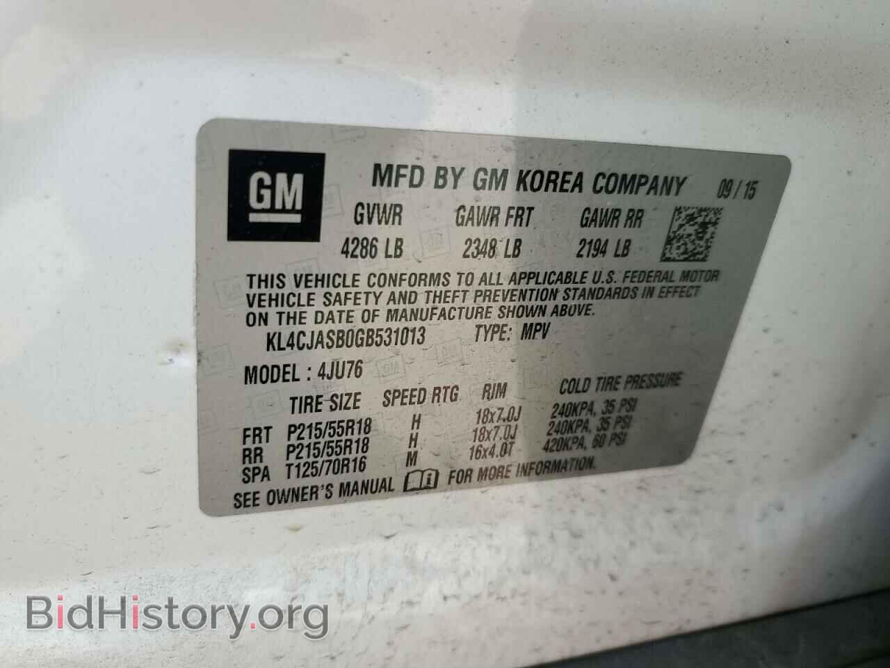 2016 BUICK ENCORE - VIN: KL4CJASB0GB531013 - Фото 14