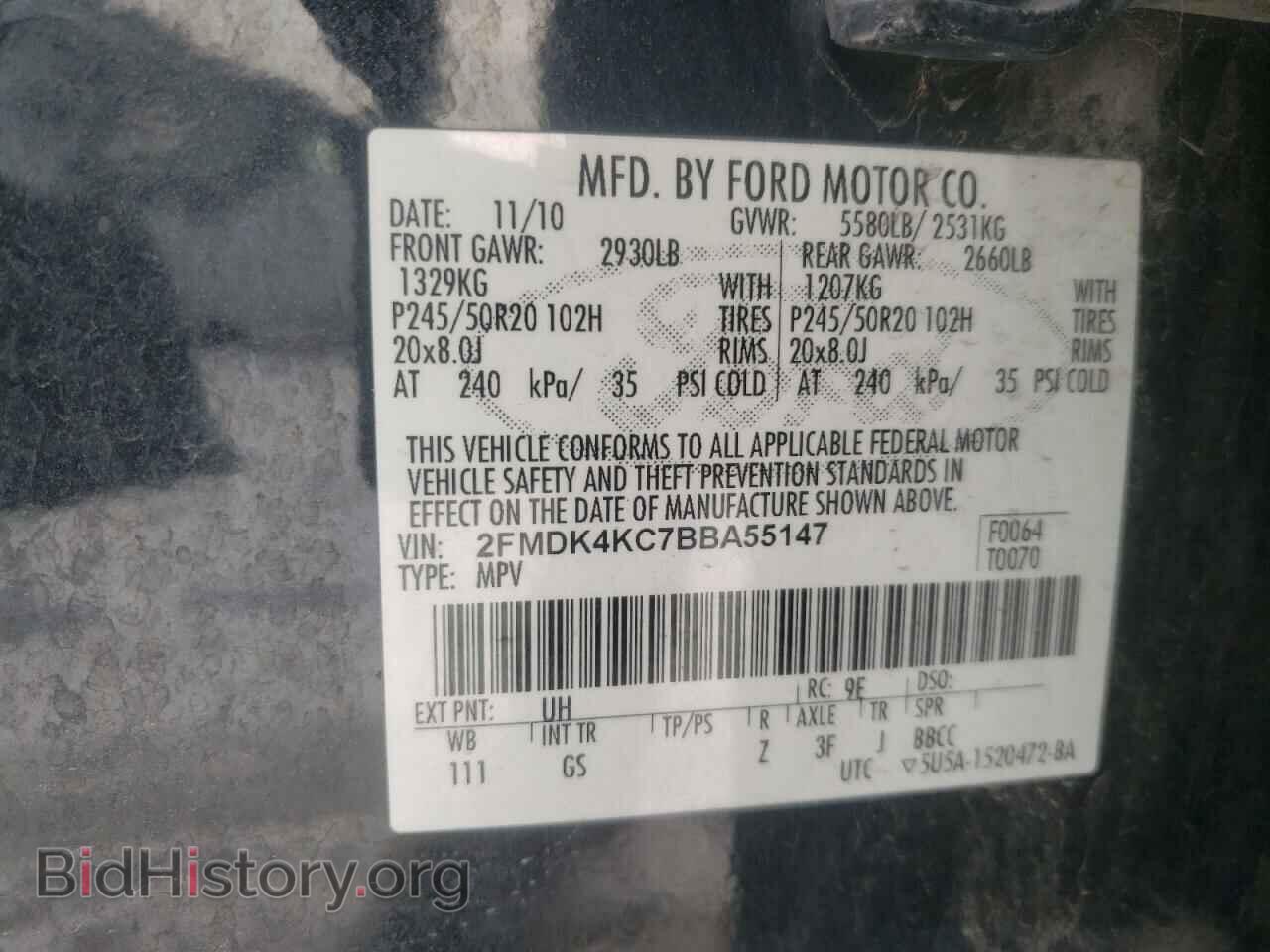 2011 FORD EDGE - VIN: 2FMDK4KC7BBA55147 - Photo 10