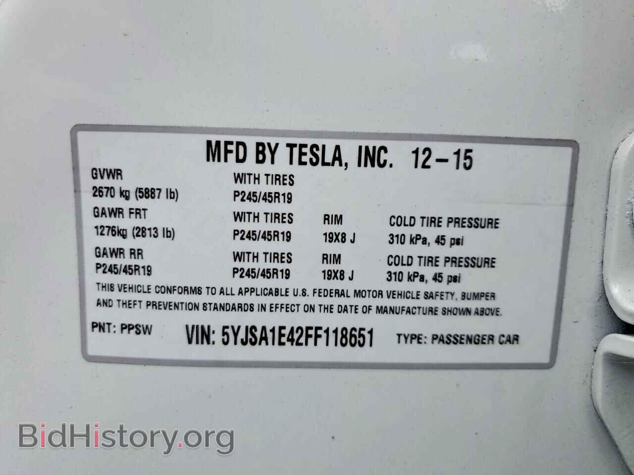 2015 TESLA MODEL S - VIN: 5YJSA1E42FF118651 - Фото 13