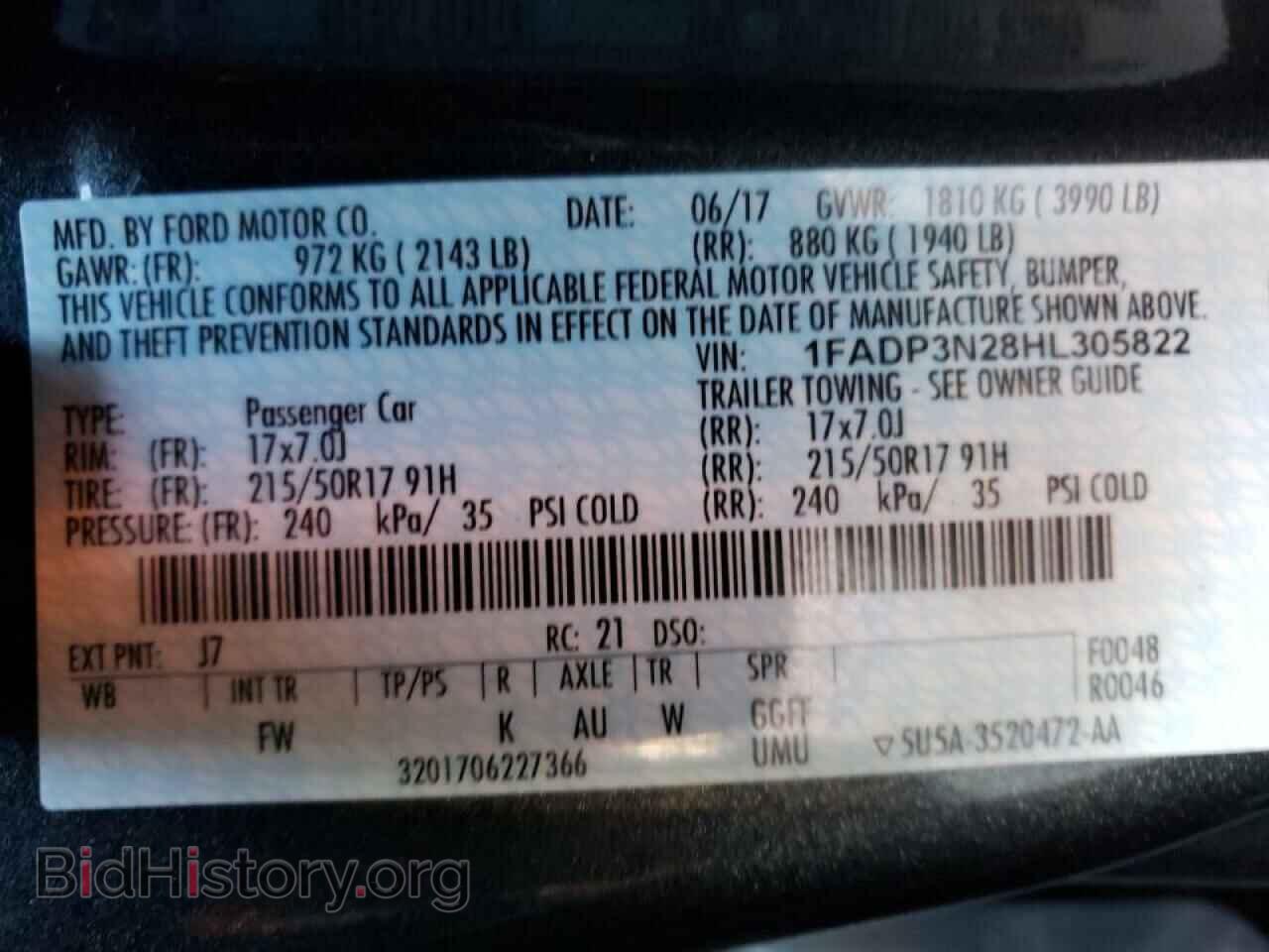 2017 FORD FOCUS - VIN: 1FADP3N28HL305822 - Фото 10