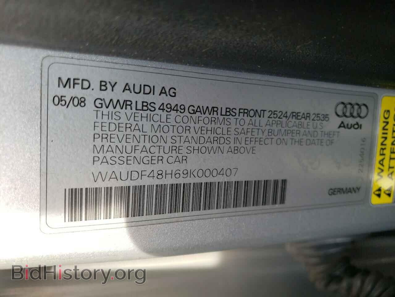 2009 AUDI A4 - VIN: WAUDF48H69K000407 - Фото 10