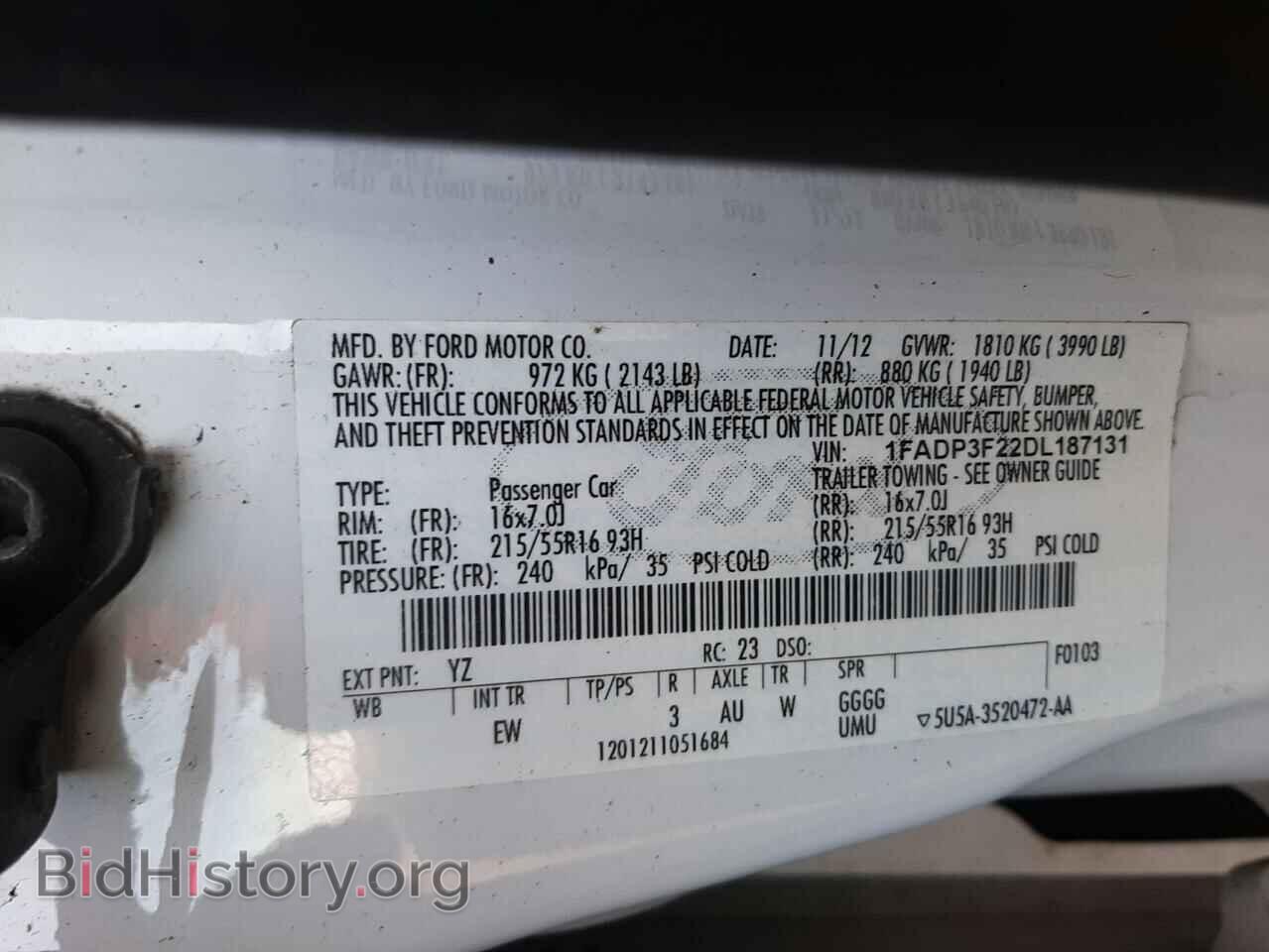 2013 FORD FOCUS - VIN: 1FADP3F22DL187131 - Photo 10