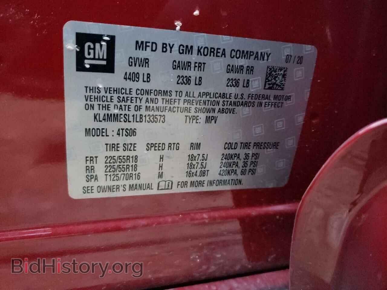 2020 BUICK ENCORE - VIN: KL4MMESL1LB133573 - Фото 10